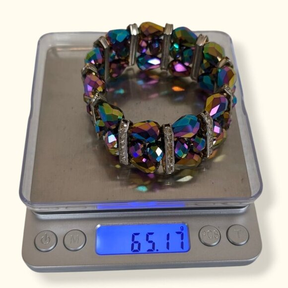 Vintage AB Crystal Stretch Bracelet - Picture 5 of 5